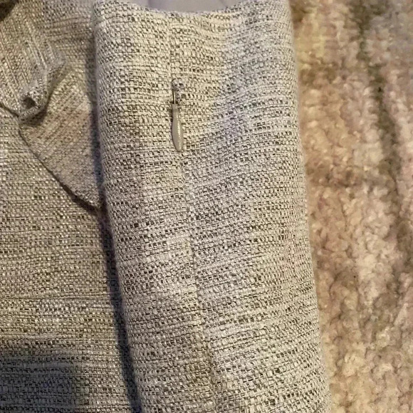 CLASSIQUES ENTIER V NECK RUFFLE GRAY DRESS - Picture 5 of 6